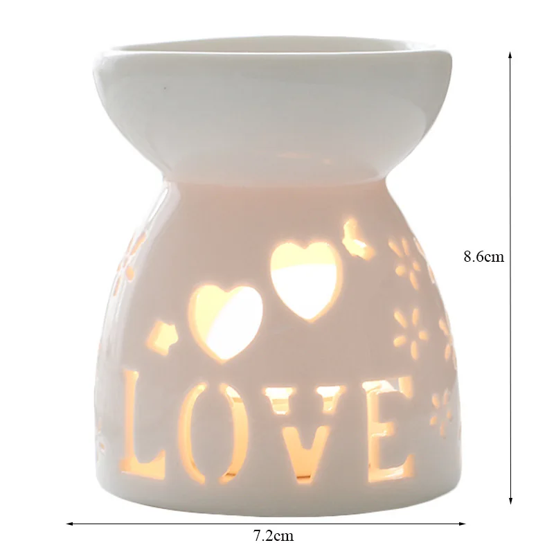 Белая фарфоровая лампа с полым эфирным маслом ароматическая горелка подсвечник