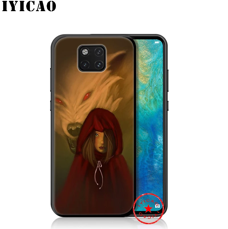 Маленький красный капот мягкий черный чехол для huawei mate 30 Lite Pro Y9 Y7 Y6 Prime 2018 2019