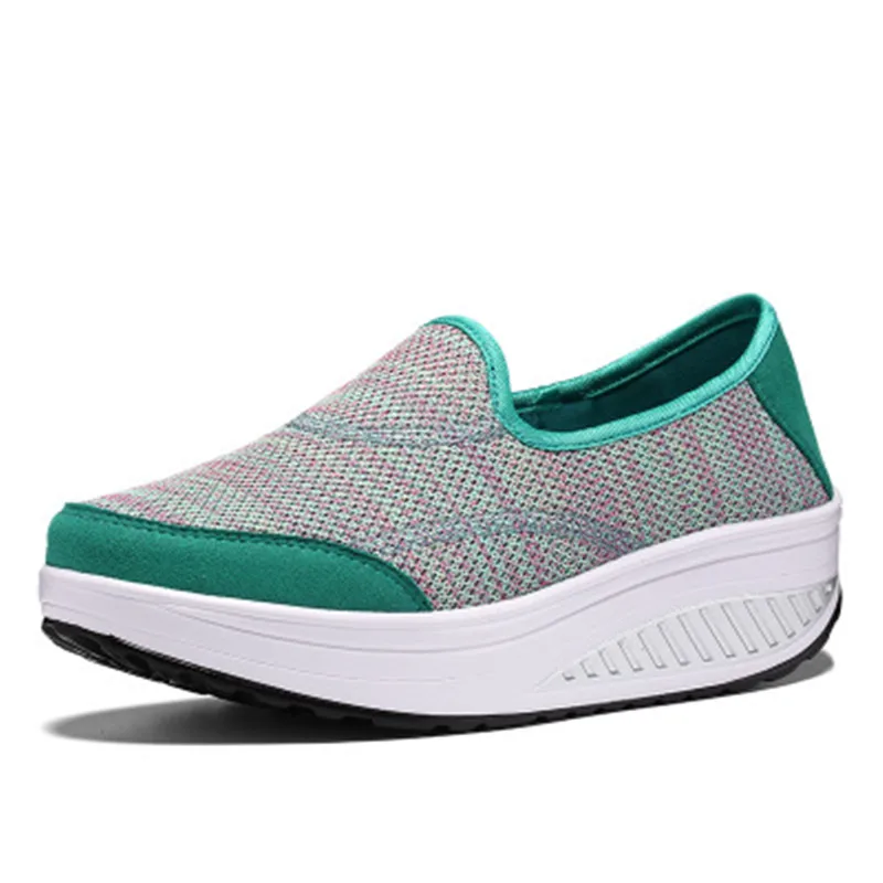 Женские дышащие кроссовки на танкетке сезон весна лето обувь для фитнеса женская