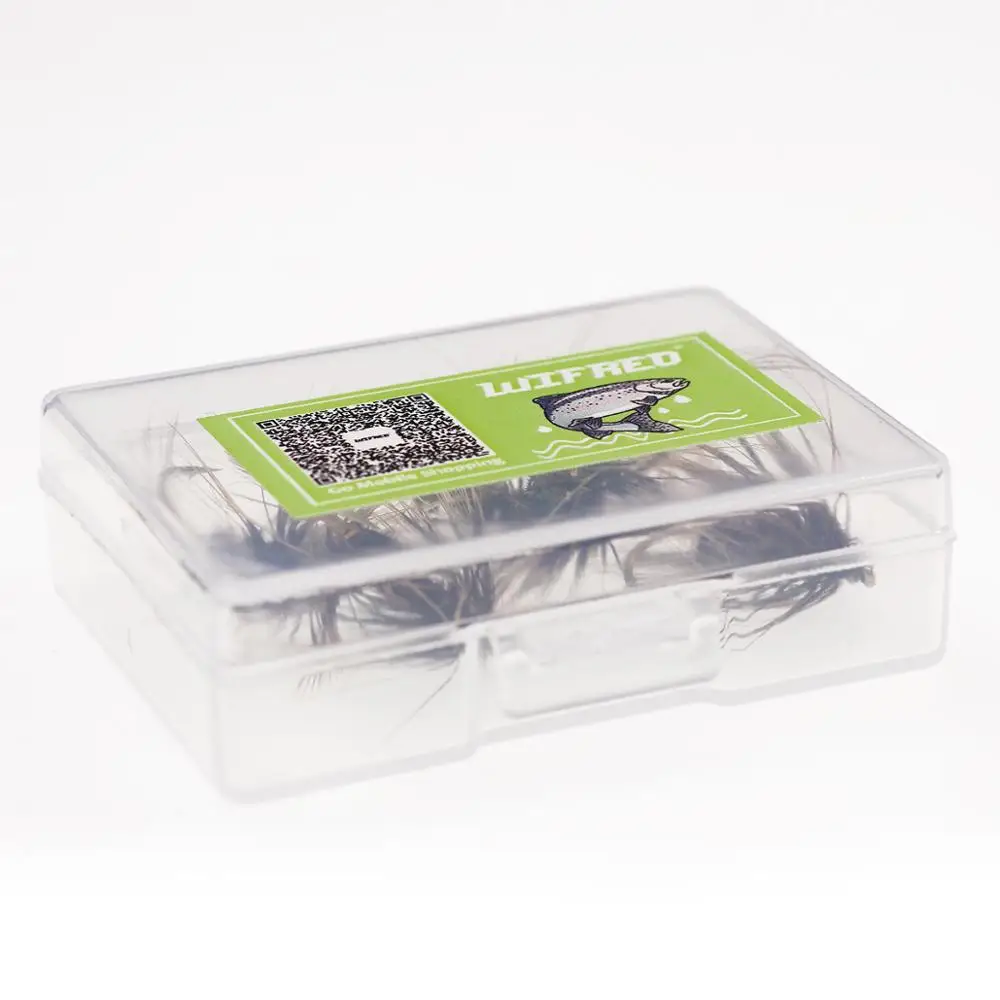 

Wifreo 10PCS #8 Brown Hackle Golden Rib Herl Peacock Nymph Spinner Baetis Fly Bait Trout Fly Fishing Flies