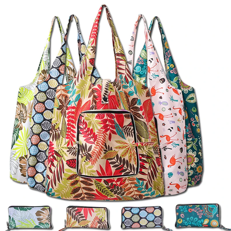 

Floral Printed Casual Tote Large Capacity Female Handbags Single Shoulder Shopping Bags Daily Use Women Canvas Beach Bag