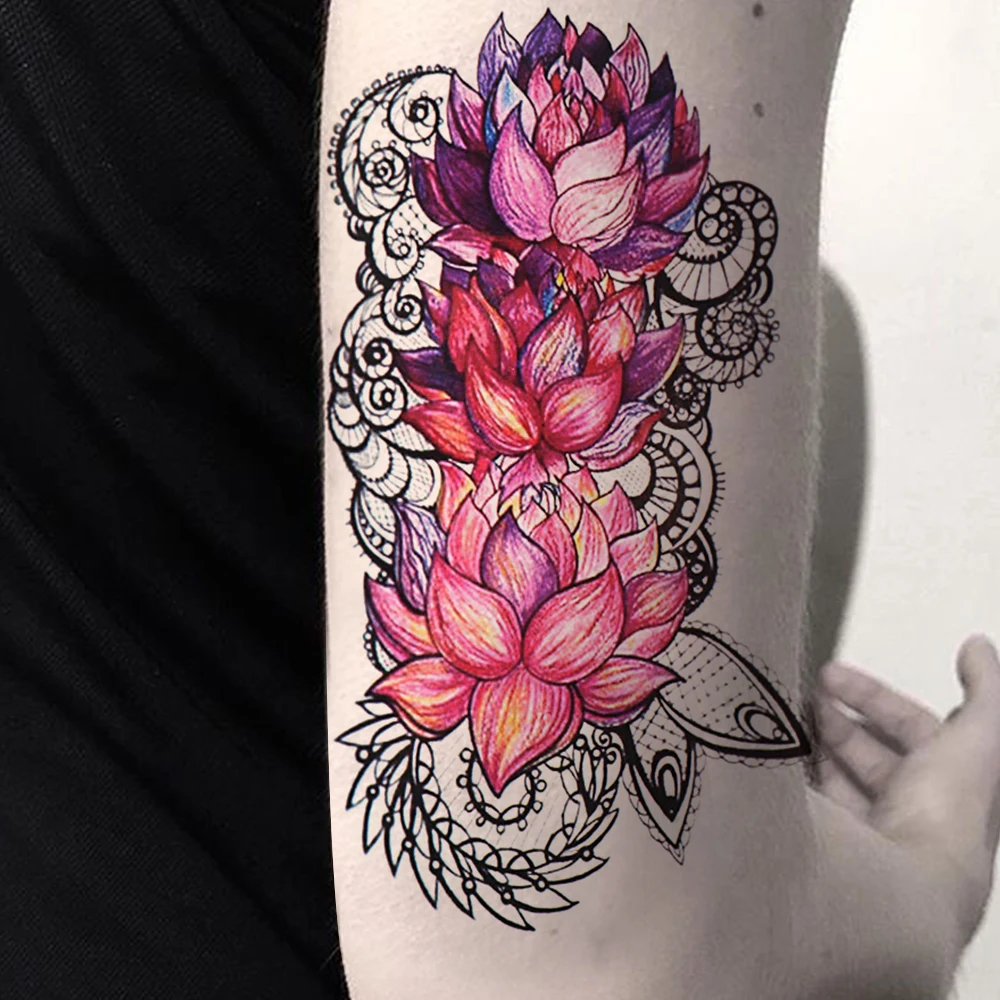 Водонепроницаемая Временная тату наклейка лесная луна летающая птица медведь