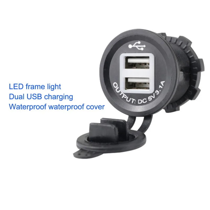 Hot New Dual USB Charger Power Adapter 2 Port Socket 5V3.1A For Car ATV Boat Motorcycle car cigarette lighter socket charger | Автомобили