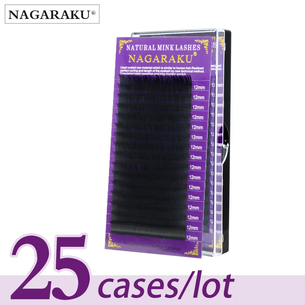 

NAGARAKU Eyelashes Makeup Individual Eyelash 25 Cases/lot Natural Mink Handmade Premium Lashes