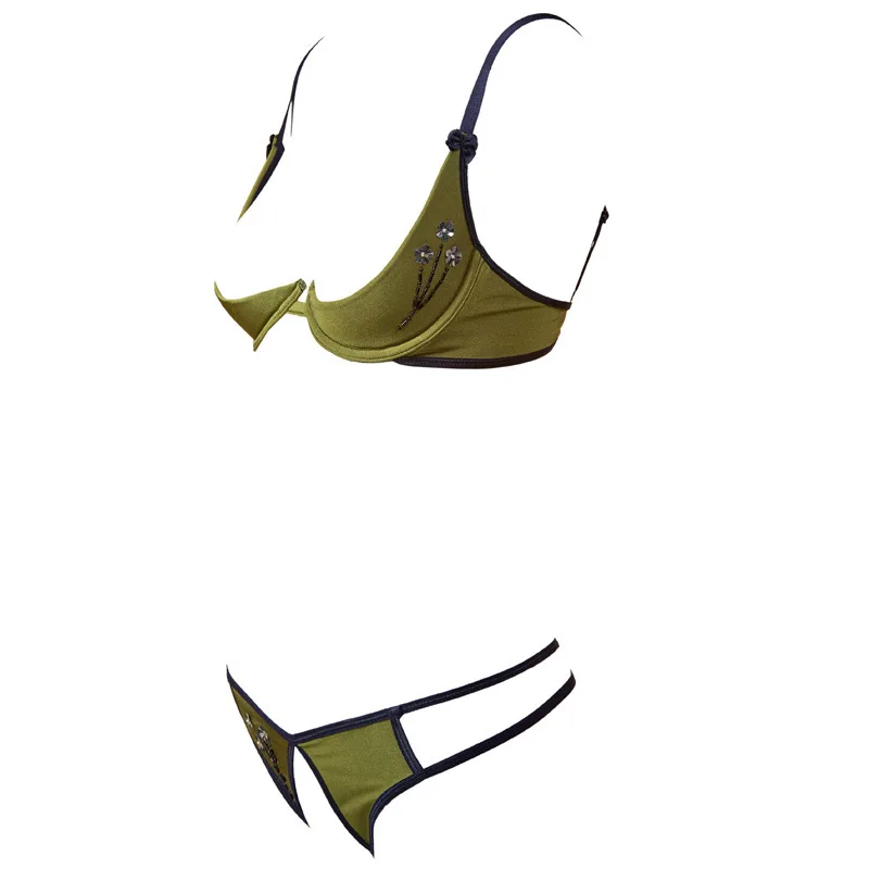 Комплект женского нижнего белья с открытой грудью и промежностью|Комплекты