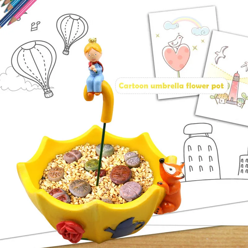 Мультяшный МИЛЫЙ Тоторо цветочный горшок в форме зонта для домашнего декора