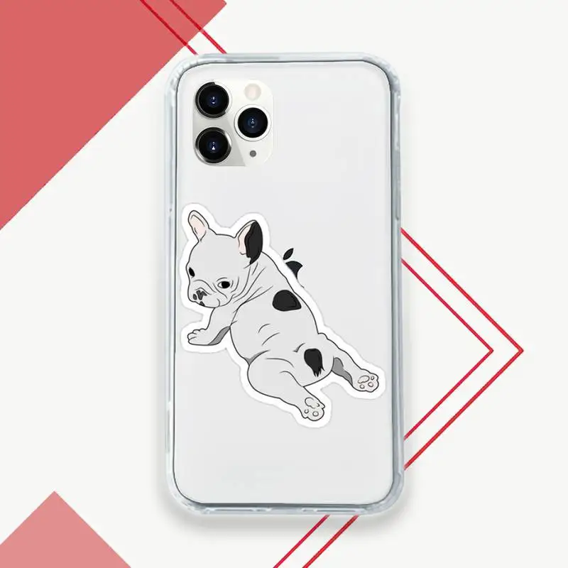 

Cute Brindle Frenchie Puppy Phone Case Transparent for iPhone 11 12 mini pro XS MAX 8 7 6 6S Plus X 5S SE 2020 XR