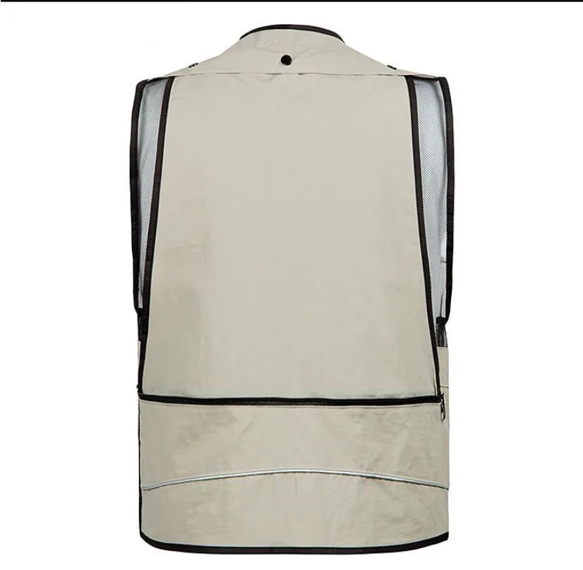 Новый стиль жилет быстросохнущие сетки мульти-карманная фотография Рыбалка