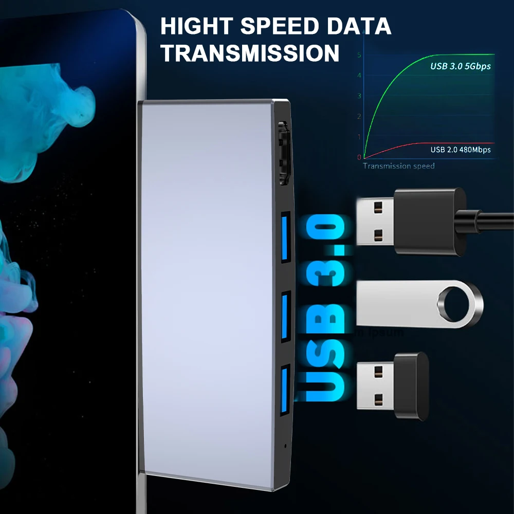 Usb 3 0 кардридер концентратор 4K HDMI Мульти USB сплиттер USB3.0 адаптер для SD/TF micro SD Microsoft
