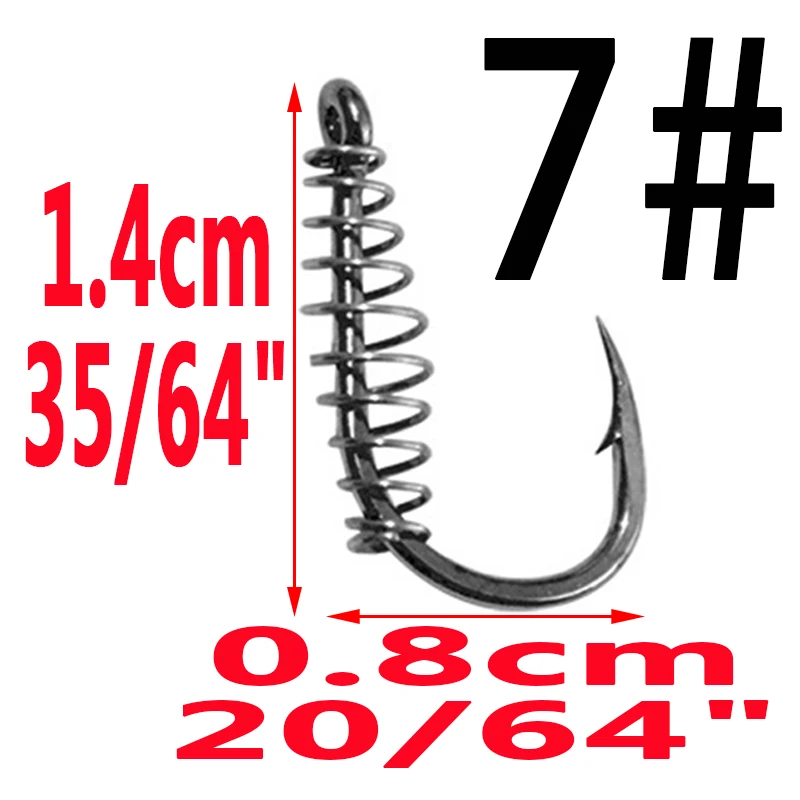 size7 10pcs 10 шт. колючий Рыболовный Крючок Прочный пружинный басовый Карп Рыболовный крючок с отверстием Вертлюг, карп, взрывной джиг, рыболовный крючок, аксессуары - Цвет: size7 10pcs