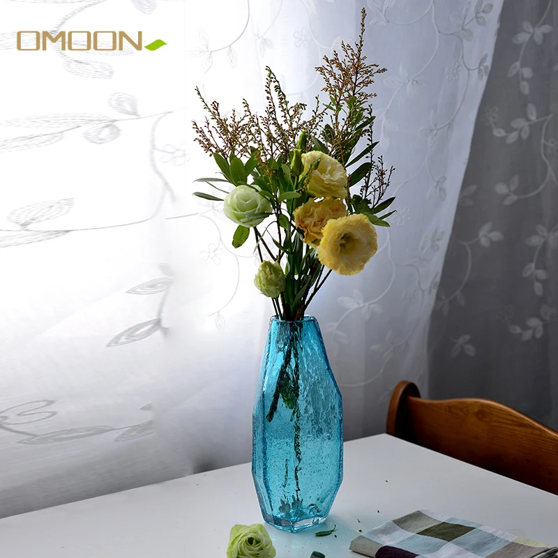 Европейская ваза ручной работы светло голубой цвет стекло для украшения