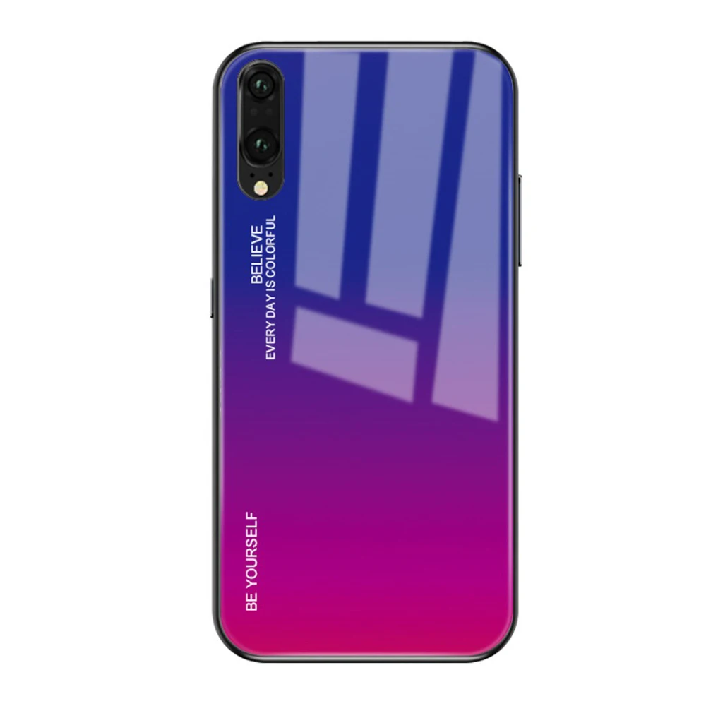 Градиентный чехол из закаленного стекла защитный для Huawei P10 20 30 Pro Lite Mate 10 pro Nova 3 4 5