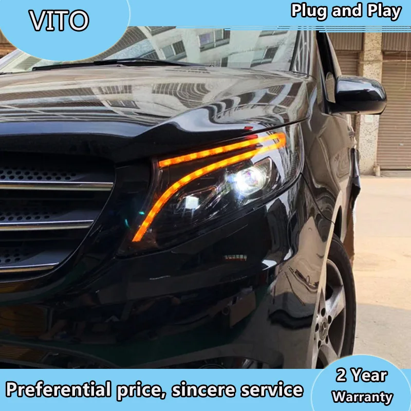 Стайлинг автомобиля для Benz V260 все светодиодный ные фары 2016 2017 Mercedes vito DRL Bi