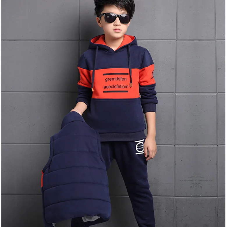 Зимняя детская одежда из 3 предметов костюм для маленьких мальчиков и девочек