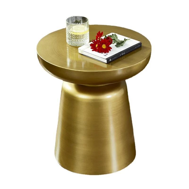 

Sofa Side Table Bedroom Bedside Table Small Table Side Table Light Luxury Metal round Tea Table Creative Movable Small Coffee