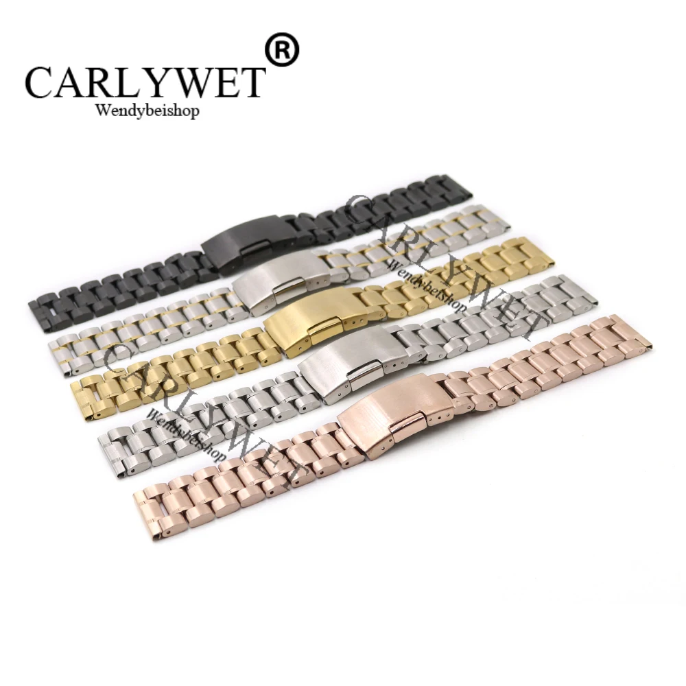 CARLYWET 14 16 18 19 20 22 24 26 28 мм серебристые черные двухцветные наручные часы цвета