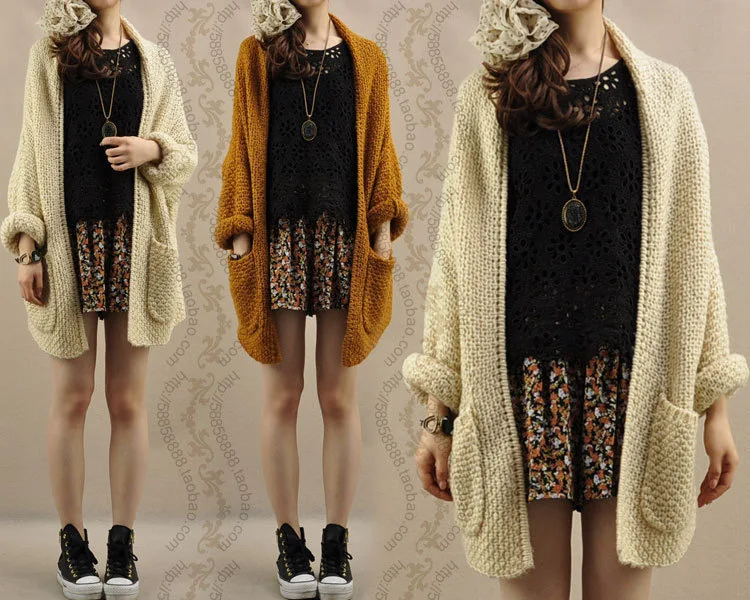 2019 новый модный осенний женский кардиган длинный рукав Свободный вязаный карман