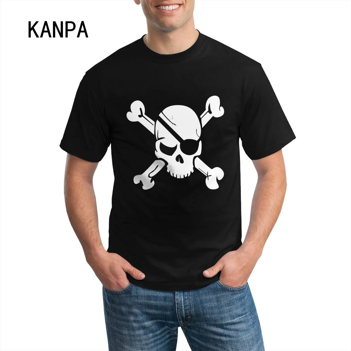 

Cross Bones Skull Men's T Shirts Cotton Graphic T-shirts Men Summer Tops Tee Workout Clothing Men Personalized Streetwear