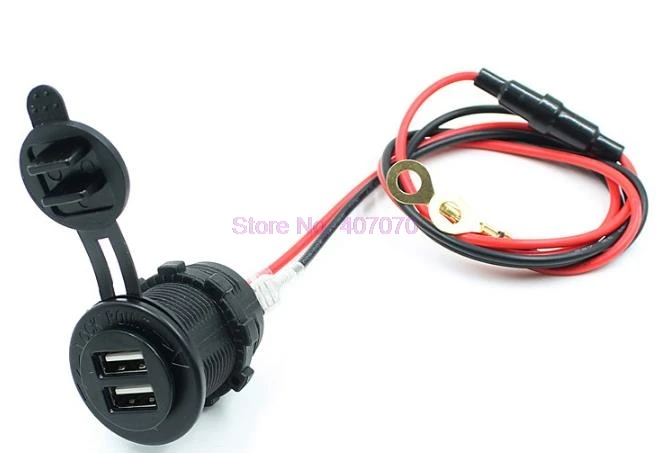 От DHL или Fedex 50pcs 12V 24V 2 Dual USB для мотоцикла зарядное устройство адаптер питания