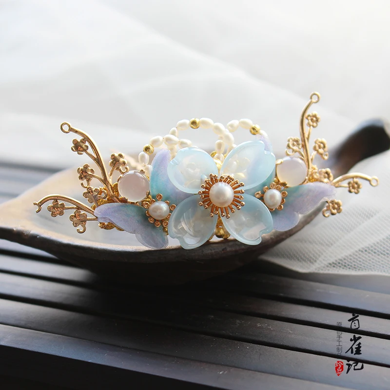 

Chinese Style Handmade Hair crown Step shake Hairpin Hair accessories Hairpin Hanfu Kanzashi Classical Headwear Hair Ornaments
