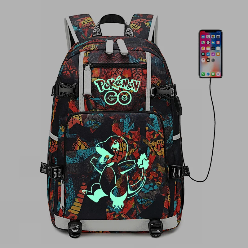 YHH-XHL Рюкзак Pokemon Pikachu светящаяся школьная сумка дорожные сумки студенческий рюкзак, сумка через плечо с usb зарядкой рюкзак для ноутбука - Цвет: YHH-XHL