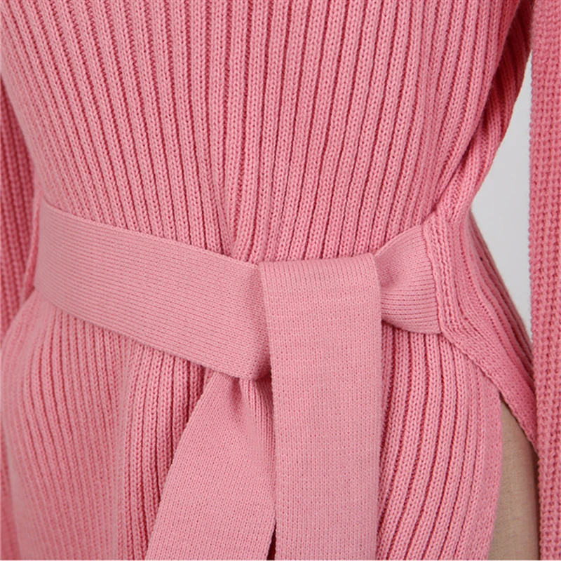 Korean Knitted Turtleneck Pullover Sweater Women 2019 Autumn Winter Puff Sleeve Lace-up Fashion Casual Female Tops Sweaters | Женская