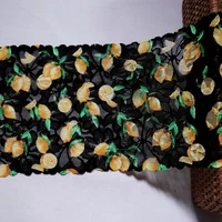 2 yards 18 cm width lemon printed elastic lace trim black for clothes accessories lingerie bra garter sewing stretch fabrics diy