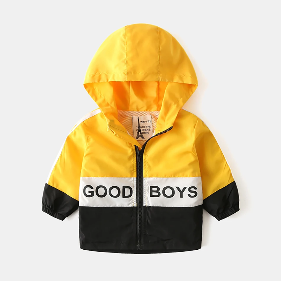 Ветровка для мальчиков одежда куртки пальто с капюшоном демисезонные детская