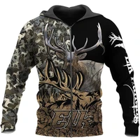 elk hunting art 3d all over printed zipper hoodies for men and women autumn fashion casual jacket u 054