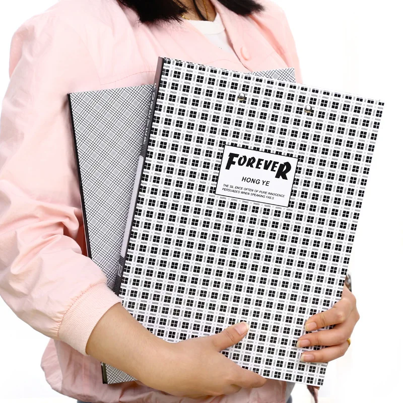 Офисная папка А4 с зажимом органайзер для документов твердым покрытием модный