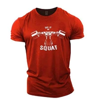 hot sale new fitness iron 3dprinting t shirt mens round neck sports muscle men training short sleeve comfortable and breathable