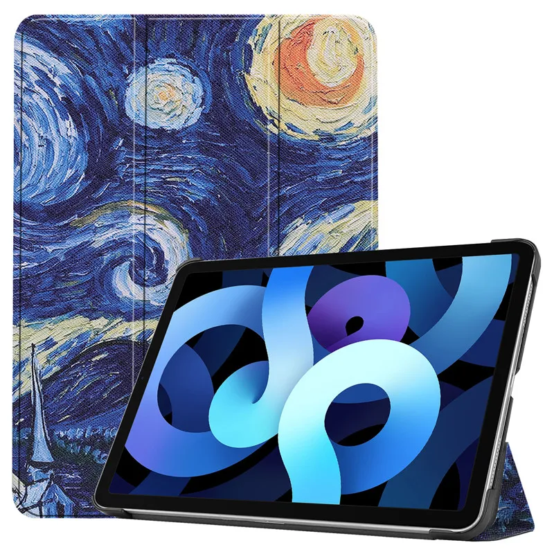 

For iPad Air 4 Case for New iPad Air 10.9 2020 Case Painted Stand Folding Smart Cover Funda For iPad Air 4 2020 Cover Tablets