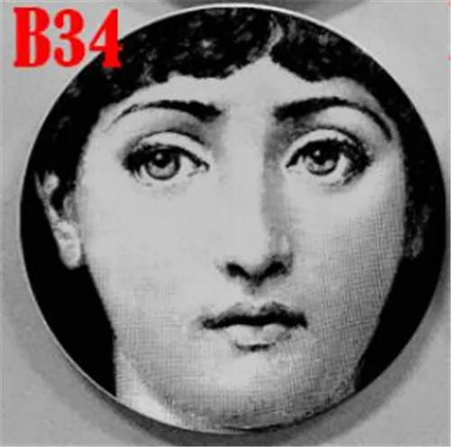 Fornasetti тарелка, подвесное блюдо, итальянский дизайн, декоративная подвесная тарелка для дома, европейский стиль, фруктовые тарелки Fornasetti блюдо - Цвет: 34