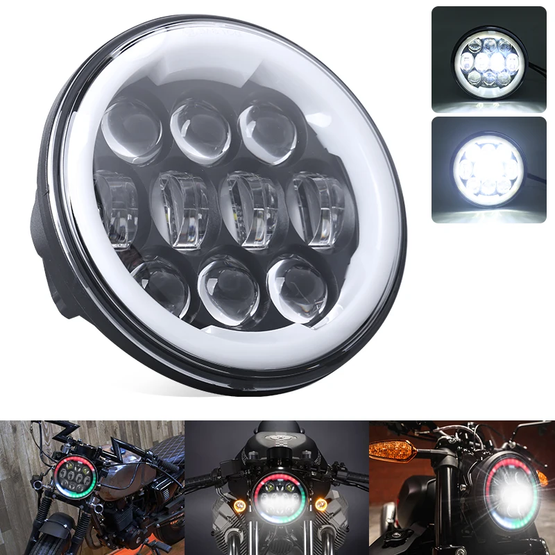 

5.75 Headlight RGB For Harley Sportster 1200 XL 1200L Custom XL1200C 883 XL883 883R FXCW 5 3/4 inch LED Motorcycle Headlamp