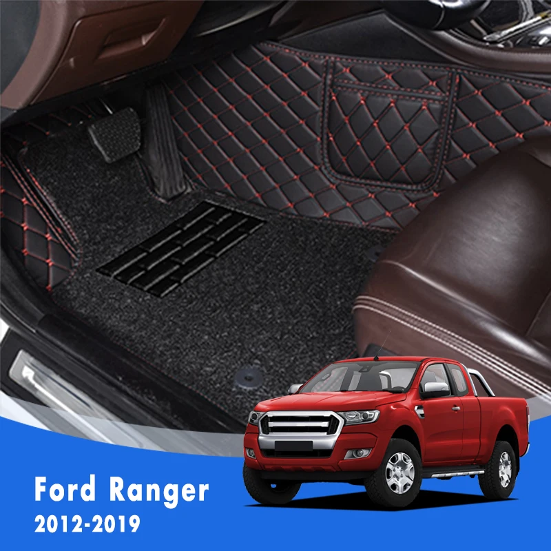 LHD Car Floor Mats For Ford Ranger T6 T7 T8 2012 2013 2014 2015 2016 2017 2018 2019 2020 2021 2022 Accessories Carpets For Bt50