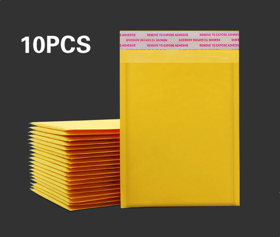 10 шт крафт бумажные Пузырьковые конверты пакеты для почтовых отправлений мягкий