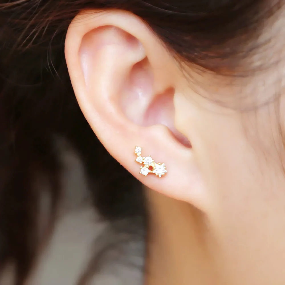 Лидер продаж минималистичные маленькие серьги гвоздики с фианитами на новый год