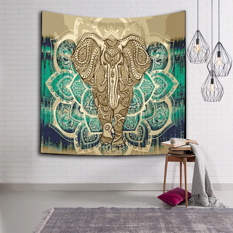 

Zeegle Elephant Tapestry Color Printed Decorative Mandala Tapestry Indian Wall Carpet Beach Towel Throw Blanket Picnic Yoga Mat