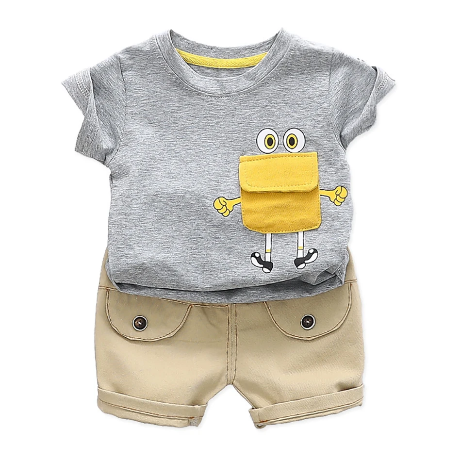 Детская одежда для маленьких девочек костюм с коротким рукавом новинка 2020 милый