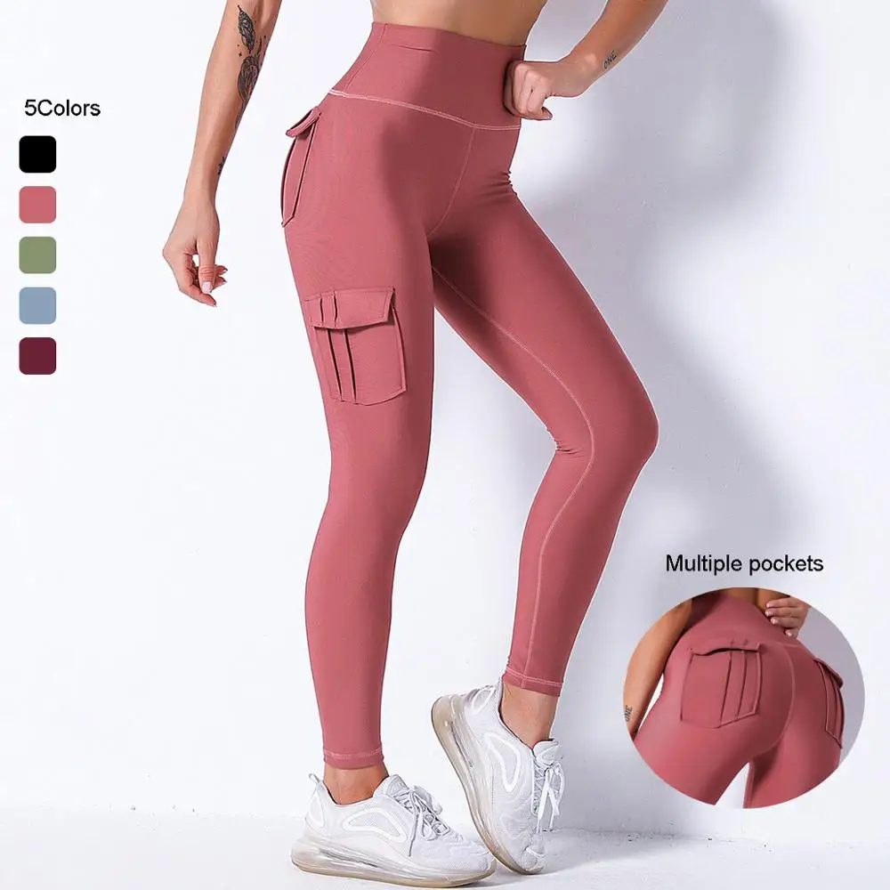 Женские штаны для йоги с несколькими карманами комбинезоны облегающие