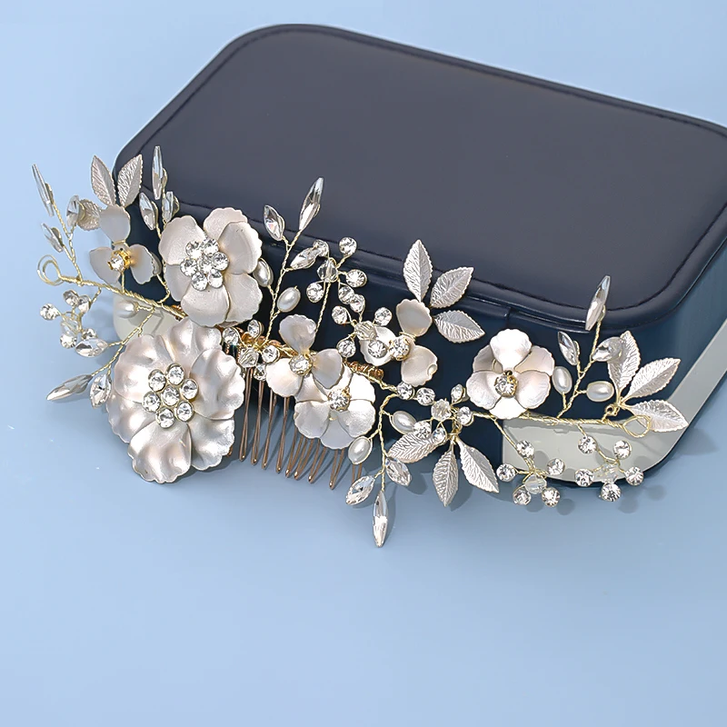 1 шт. золотые аксессуары для волос Элегантные Кристаллы Стразы Свадебная