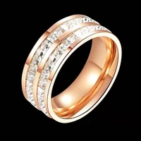 2021 trend titanium steel diamond ring stainless steel couple ring charm men and women couple ring fashion jewelry gift