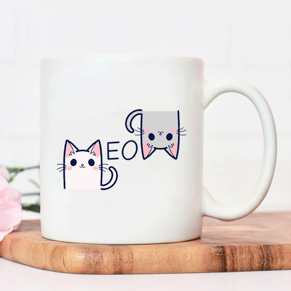 

Кружка для воды для влюбленных кошек и кошек, модная простая повседневная Студенческая кружка для сока, женские кружки, кружка для кофе с ми...