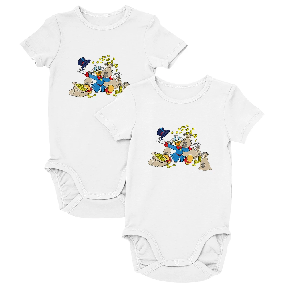 Scrooge-Mono para beb&eacute; de 0 a 24M, mono de dibujos animados de Disney, cuello redondo, manga corta, Harajuku, c&oacute;moda, novedad de verano-4