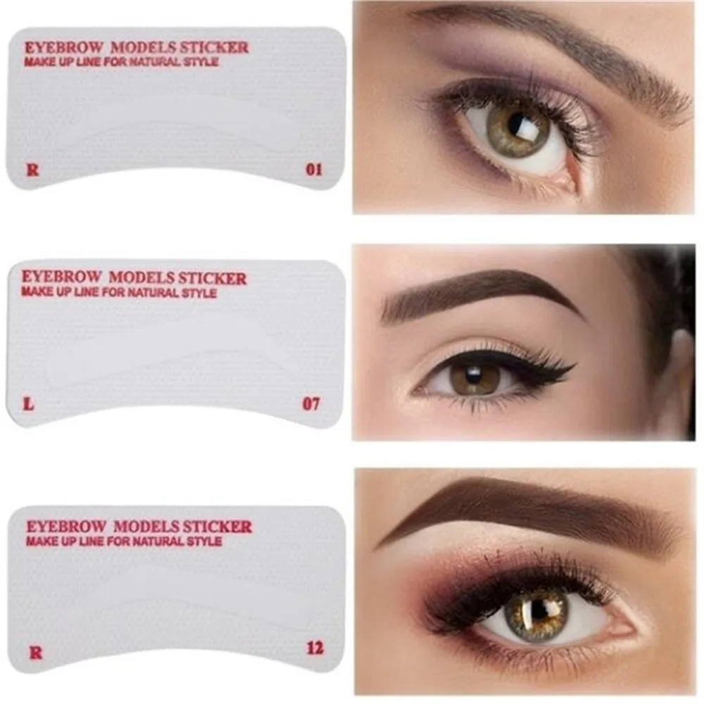 12/24 пар одноразовых нетканых тканей Моделирование бровей шаблон для ухода за