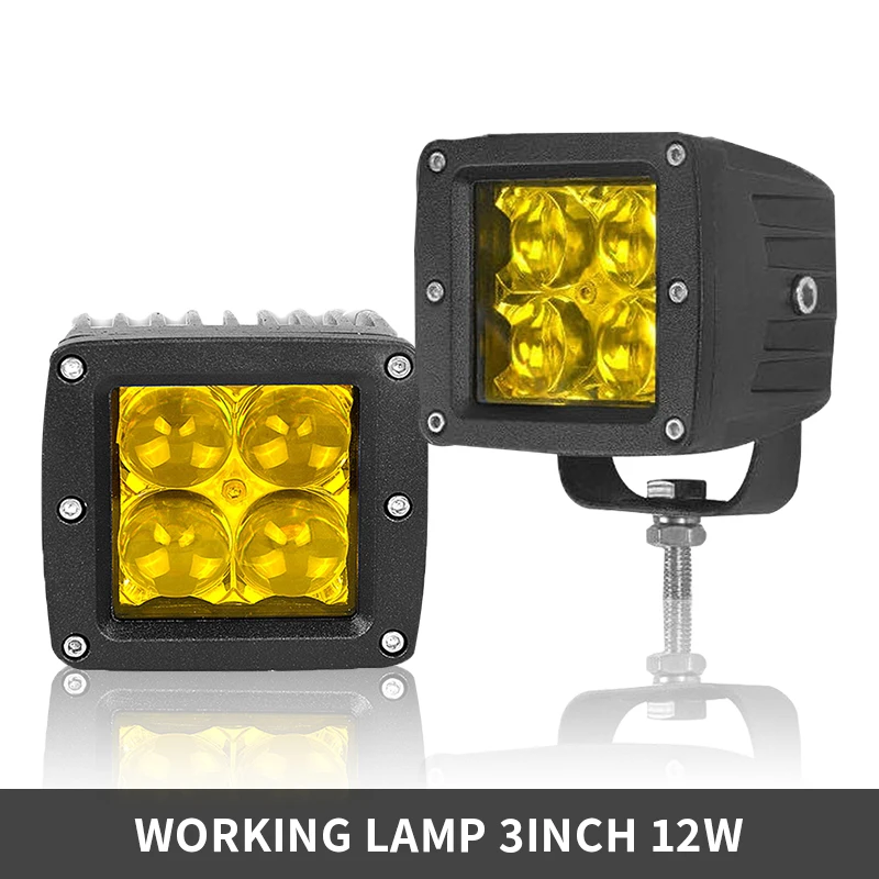 

3Inch Led Work Light 12V 24V Car Stlying For Car 4x4 Offroad ATV Motorcycle Truck Driving Lights Yellow Fog Lamp Spotlights