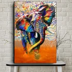 Абстрактная акварель Африканский слон дикие животные Картина на холсте постеры и принты Настенная картина для гостиной