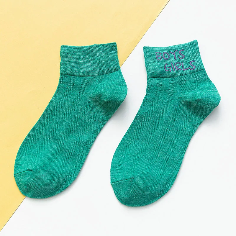 

Women Middle Tube Letters Socks Harajuku Fashion Funny Solid colored Skateboard Cool Socks Female Casual Candy Color Cotton Sox