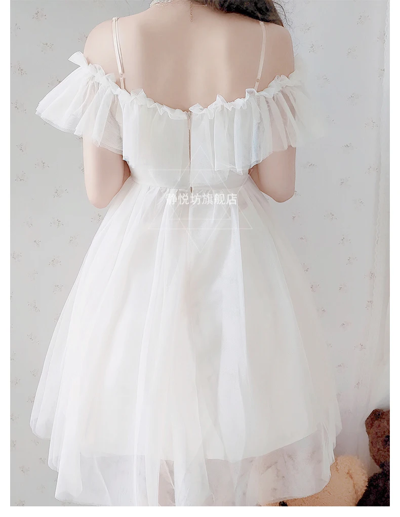 

Sexy sweet lolita dress thin and low chest off Shoulder v-neck bandage victorian dress kawaii girl princess tea party loli cos
