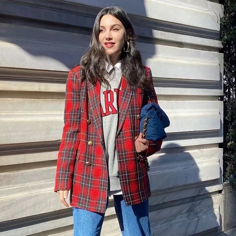 Комплект из двух предметов двубортный твидовый клетчатый пиджак и шорты - купить